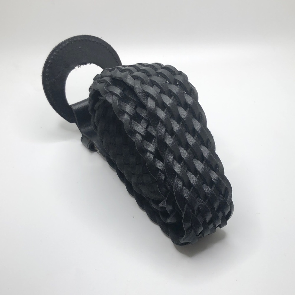 Genuine Leather Braided Belt Black Made in Argentina Size M/L